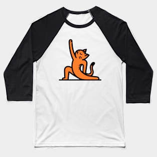 Cat Doing Yoga Baseball T-Shirt